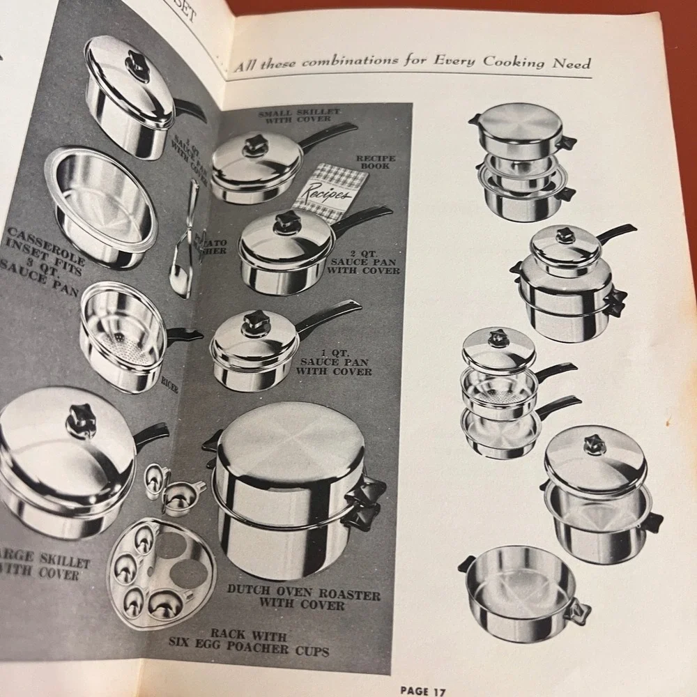 Vintage Golden West Cook Book Stainless Steel Waterless Cookware‎ Recipe Guide